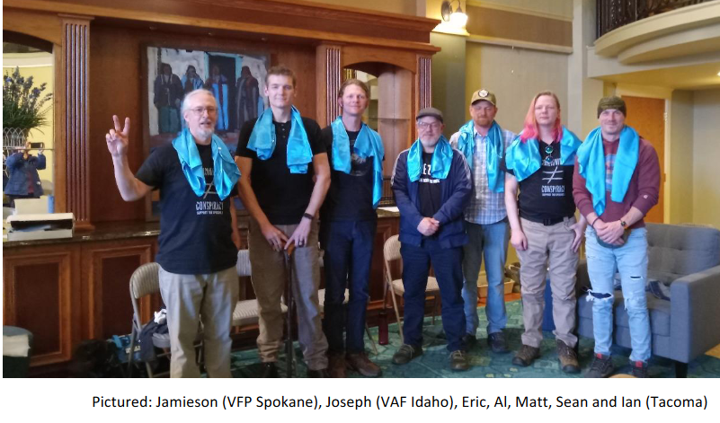 May 20 Blue Scarves Presentation to South Sound About Face Veterans Against War
